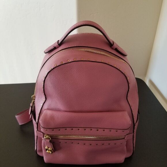 Coach Pink Leather Backpack - Picture 7 of 10
